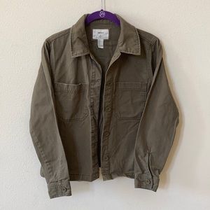 Forever 21 Khaki Green Button Up Military Jacket
